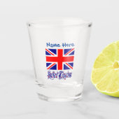 Verre A Shot Royaume-Uni Bleu Drapeau Personnalisation (Devant)