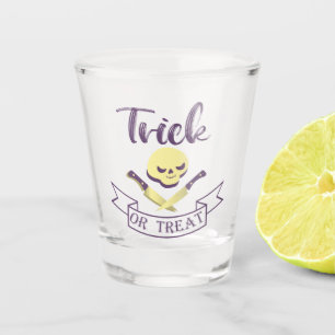 Verre A Shot Ruban de Halloween crâne et os croisés Trick or tr