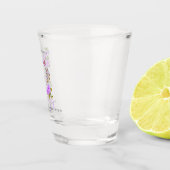 Verre A Shot Ruban de rose violet Monogramme Mariage (Droite)