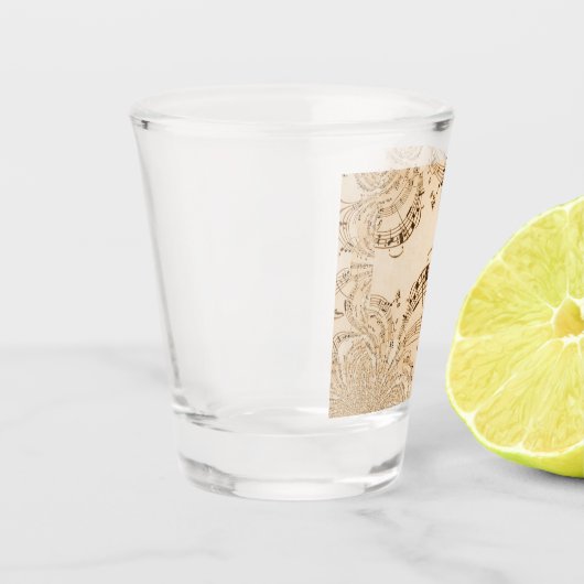 Verre A Shot Rustic Antique Musical Notes (Gauche)