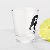 Verre A Shot Rustic Mama Bear Monogramme Nom de famille (Gauche)