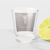 Verre A Shot Rustique Western Bull Skull Mariage Pays Texture (Dos)