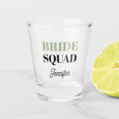Verre A Shot Sage Green Mariage Brigade de mariée personnalisée (Devant)