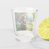 Verre A Shot Saint Patrick's Day Leprechaun en Pot d'Or (Dos)