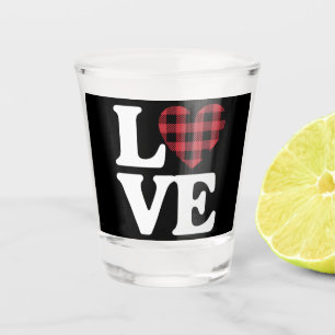 Verre A Shot Saint-Valentin Cœur Carreaux Amour