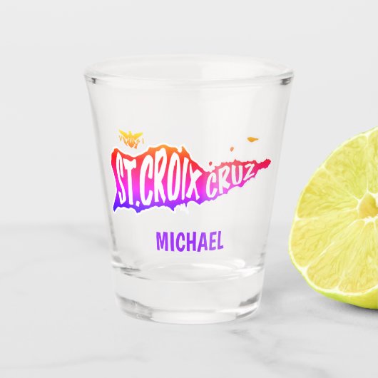 Verre A Shot Sainte-Croix, Cruz, Îles Vierges américaines Sunse (Devant)