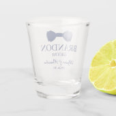 Verre A Shot Salle de Cravate Bleu Bow (Dos)