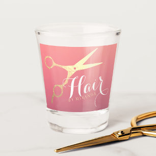 Verre A Shot Salon de maquillage moderne ciseaux d'or rose