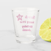 Verre A Shot Salutations à 21 Parties scintillant rose 21e anni (Dos)