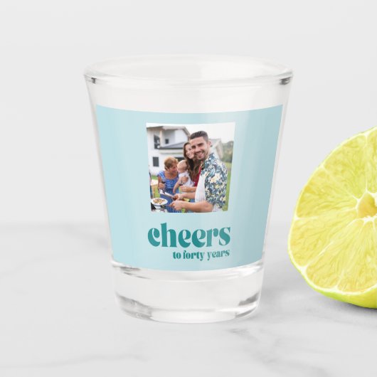 Verre A Shot Salutations à 40 ans, turquoise retro Glacière pho (Devant)