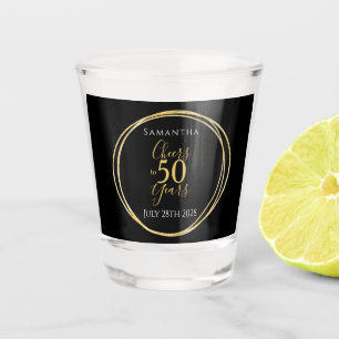 Verre A Shot Salutations à 50 ans 50e anniversaire Black Gold P
