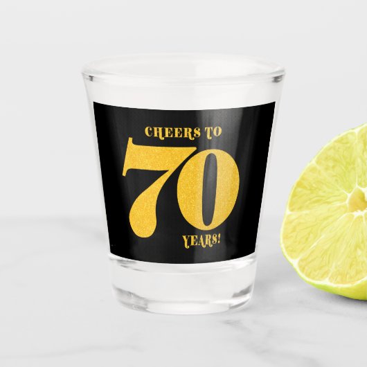 Verre A Shot Salutations à 70 Ans Seventieth Anniversaire (Devant)
