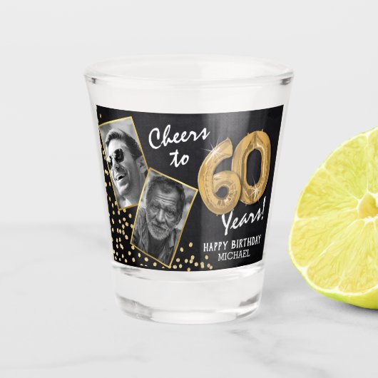 Verre A Shot Salutations aux années 60e anniversaire 2 Photo (Devant)