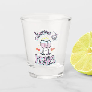 Verre A Shot Salutations jusqu'à 11 ans mariage anniversaire ch