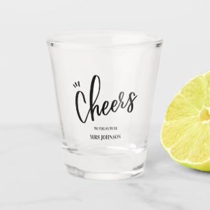 Verre A Shot Salutations minimalistes à l'avenir Fête des marié