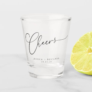 Verre A Shot Salutations minimum noir blanc Script personnalisé