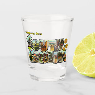 Verre A Shot Salutations vintages De Voyage En Caroline Du Sud