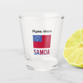 Verre A Shot Samoa et Samoan Drapeau avec ton nom Tiré (Devant)