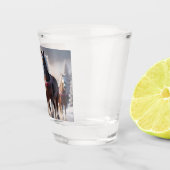 Verre A Shot Santas Chevaux de Neige de Noël, (Droite)