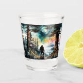 Verre A Shot Sasquatch debout sous le clair de lune (Devant)
