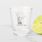 Verre A Shot Scaffoleurs & Scaffolding Cartoon. Personnalisez. (Dos)