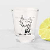 Verre A Shot Scaffoleurs & Scaffolding Cartoon. Personnalisez. (Devant)