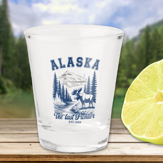 Verre A Shot Scenic Alaska Nature and Moose Design