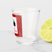 Verre A Shot Scotty Chien et Tartan Joyeux Noël (Droite)