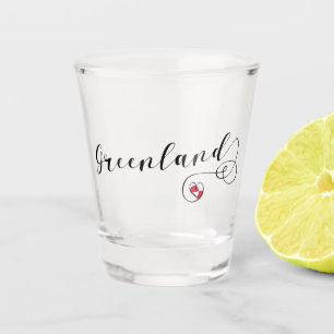 Verre A Shot Script Coeur du drapeau du Groenland