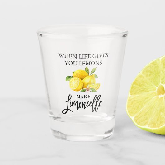 Verre A Shot Script de brosse moderne Aquarelle Lemons Limoncel (Devant)
