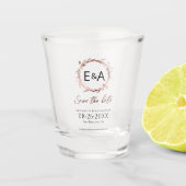 Verre A Shot Script de calligraphie Monogramme Mariage Enregist (Devant)