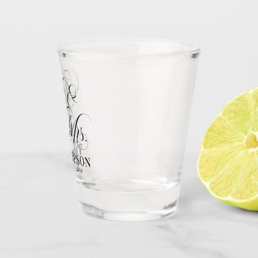 Verre A Shot Script élégant classe M et Mme Personnalisé (Droite)