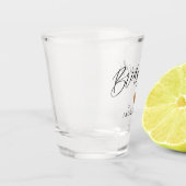 Verre A Shot Script moderne Bridesmaid Rose Gold Heart w Nom (Gauche)