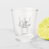 Verre A Shot Script moderne Nom du Groomsman personnalisé (Devant)