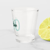 Verre A Shot Script Turquoise moderne personnalisé 100e anniver (Droite)