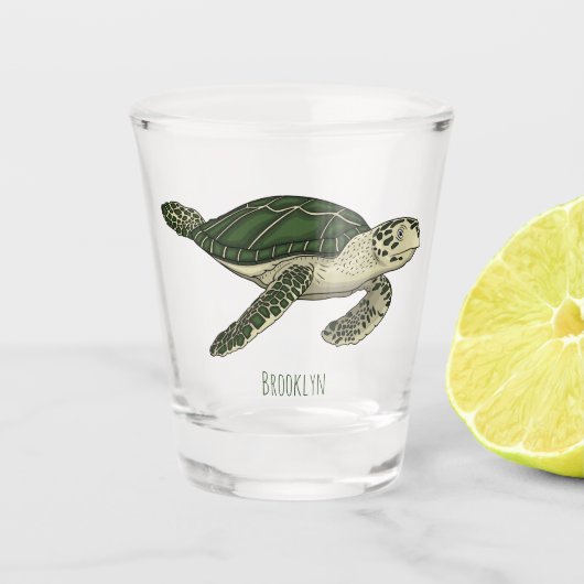 Verre A Shot Sea turtle cartoon (Devant)
