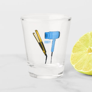 Verre A Shot Sèche-cheveux & lisseuse-cheveux illustration