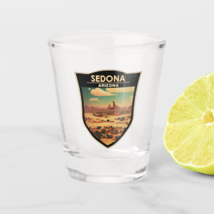Verre A Shot Sedona Arizona Retro Travel Art Badge