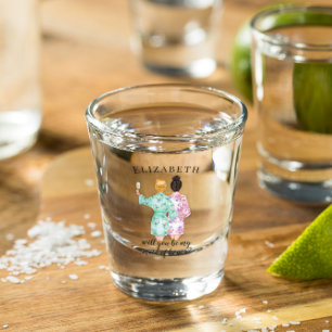 Verre A Shot Serez-vous mon cadeau de proposition de témoin de 