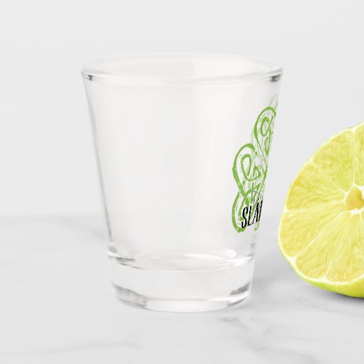 Verre A Shot Shamrock irlandais de Sláinte (Gauche)