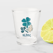 Verre A Shot Shamrock vert irlandais Clover personnalisé (Devant)