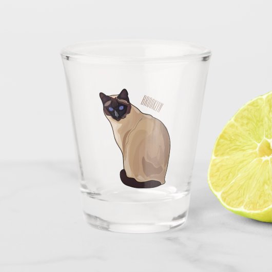 Verre A Shot Siamese cat cartoon (Devant)