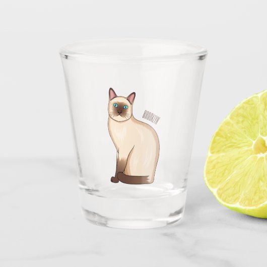 Verre A Shot Siamese cat cartoon (Devant)