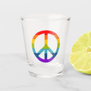 Verre A Shot Signe de paix arc-en-ciel
