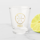 Verre A Shot SIGNE Zodiaque Pisces Astrologie Horoscope Or (Devant)