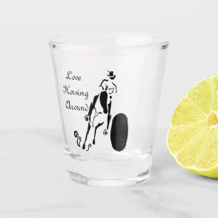Verre A Shot Silhouette Cowgirl Barrel Racing