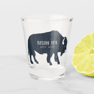 Verre A Shot Silhouette de bison personnalisable