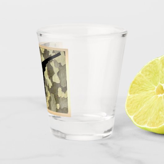 Verre A Shot Silhouette De Chasse Sur Impression Camo (Droite)