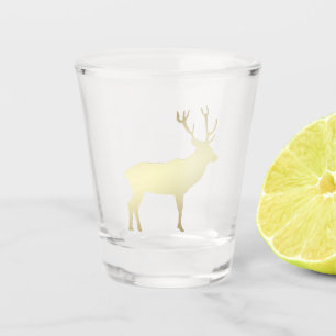 Verre A Shot Silhouette d'élans d'or