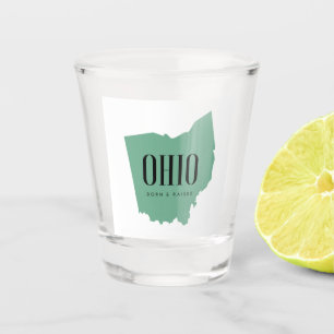 Verre A Shot Silhouette d'état moderne de l'Ohio
